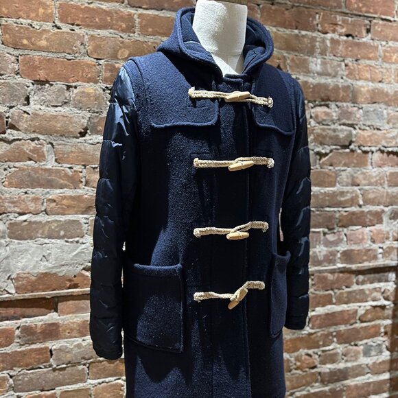 Moncler Wool Duffle Coat with Down-Filled Sleeves - Picture 2 of 11